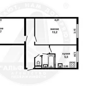 2-комн. квартира,  Брест,  Кирова ул.,  1971 г.п.,  1/5 кирп. s132211