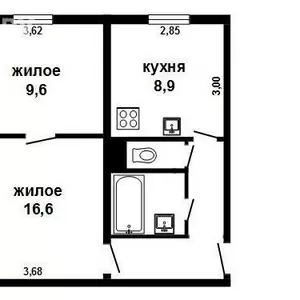 2-комн. квартира,  Брест,  Карла Маркса ул.,  1957 г.п. s151463