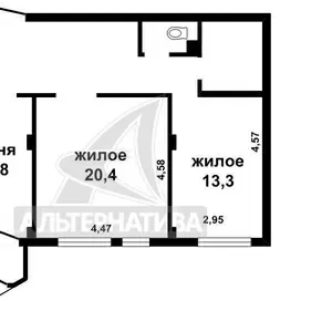 2-комнатная квартира,  г.Брест,  Зубачева ул.,  2014 г.п. w171126