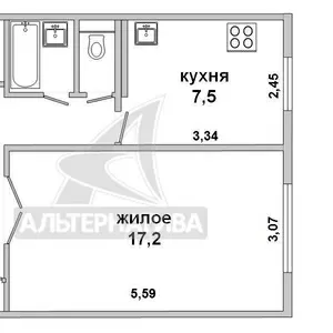 1-комнатная квартира,  г.Брест,  Кирова ул.,  1978 г.п. w170625