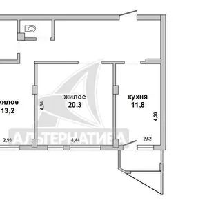 2-комнатная квартира,  г.Брест,  Зубачева ул. w172401