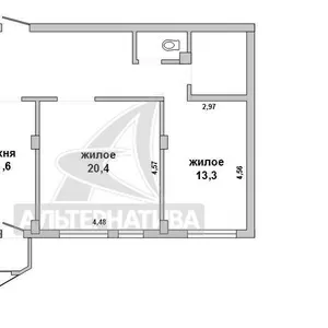 2-комнатная квартира,  г.Брест,  Зубачева ул. w172408