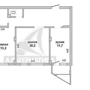 2-комнатная квартира,  г.Брест,  Зубачева ул.,  2014 г.п. w172396