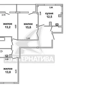 3-комнатная квартира,  г. Брест,  ул. Лейтенанта Рябцева. w182695