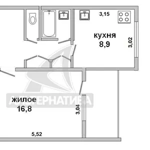 1-комнатная квартира,  г.Брест,  Ленинградская ул.,  1986 г.п. w160344