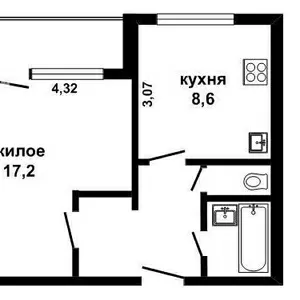 1-комнатная квартира,  г.Брест,  Дубровская ул. w160063