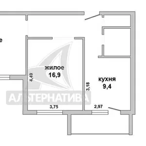 2-комнатная квартира,  г. Брест,  ул. Красногвардейская w190013