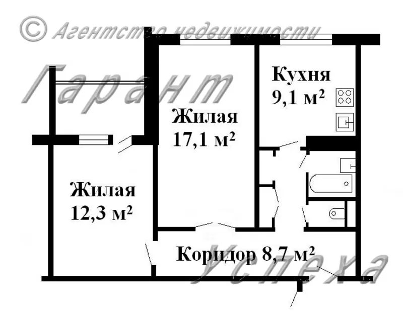 2-х комнатная квартира в д. Городец,  Брестская обл. 6