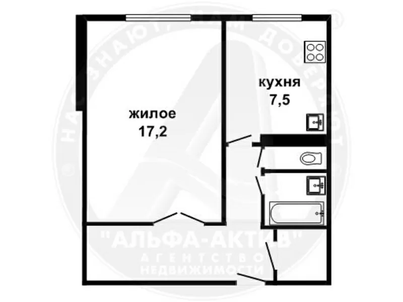 Однокомн. квартира,  Брест,  Смирнова,  2-9 пан,  37, 4/17, 2/7, 5. s141588 2