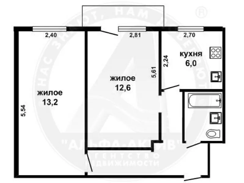 2-комн. квартира,  Брест,  Шевченко бул.,  1959 г.п.,  4/4 кирп. s140355 2