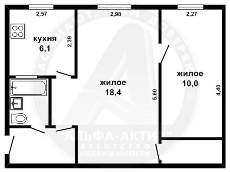 2-комн. квартира,  Брест,  Шевченко бул.,  1963 г.п.,  1/5 кирп. s101574 2