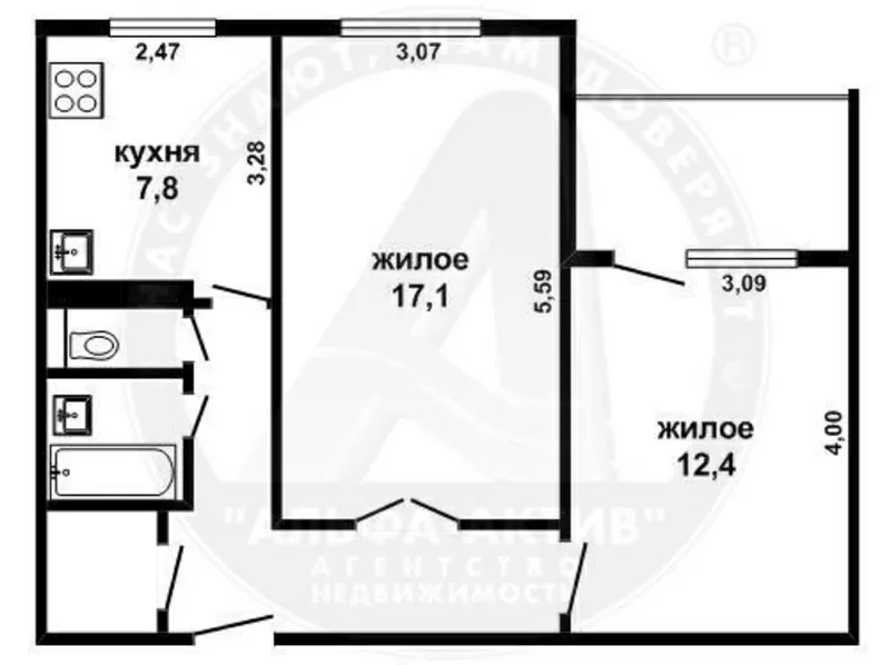 Срочно. 2-комн. квартира,  Брест,  МОПРа ул.,  1979 г.п. s140754 2