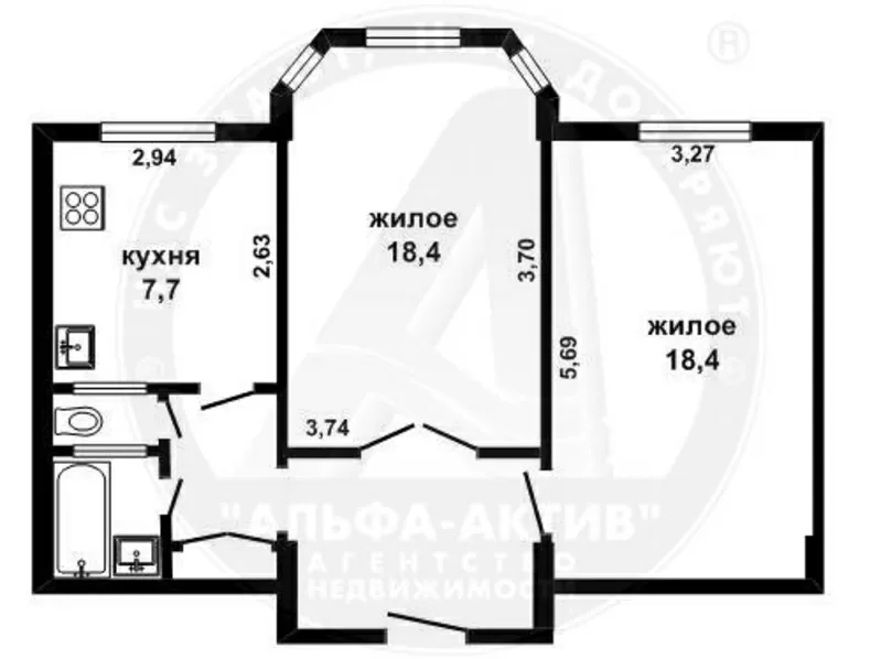 2-комн. квартира,  Брест,  Карла Маркса ул.,  1953 г.п. s132608 2