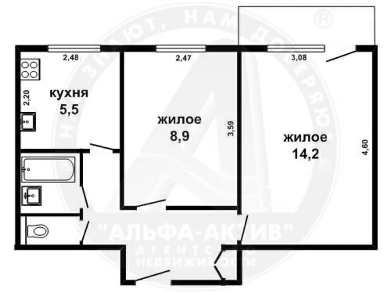 2-комн. квартира,  Брест,  МОПРа ул.,  1969 г.п.,  3/5 панел. s140381 2