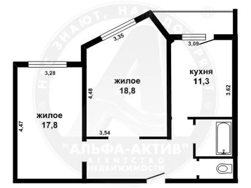 2-комн. квартира,  Брест,  Суворова ул.,  2005 г.п.,  5/9 кирп. s141052 2