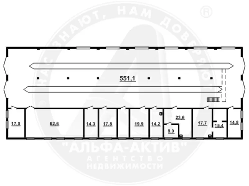 Здание специал. автомобильного транспорта,  799 кв.м.,  36 сотки. 150071 2