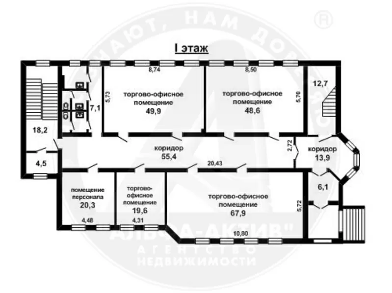 Административные помещения в аренду,  Брест,  19, 6+48, 6+67, 9 м2. 140022 4