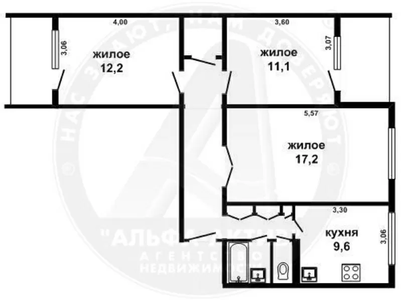 3-комн. квартира,  Брест,  Защит. Отечества ул.,  1984 г.п. s131083 5