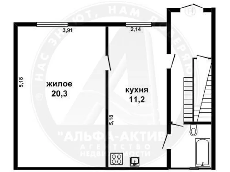 1-комн. квартира,  Брест,  Комсомольская ул.,  1940 г.п. s121114 2