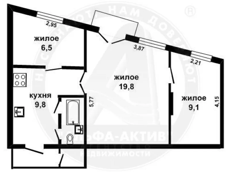 3-комн. квартира,  Брест,  Советская ул.,  1928 г.п.,  2/3 кирп. s110649 2