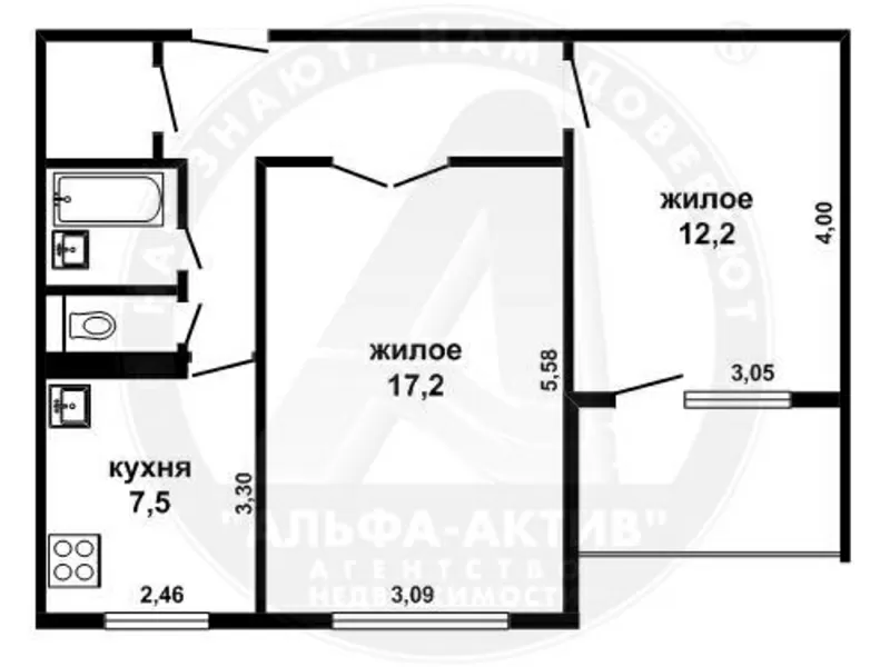 2-комн. квартира,  Брест,  Орловская ул.,  1981 г.п.,  4/5 панел. s141822 2