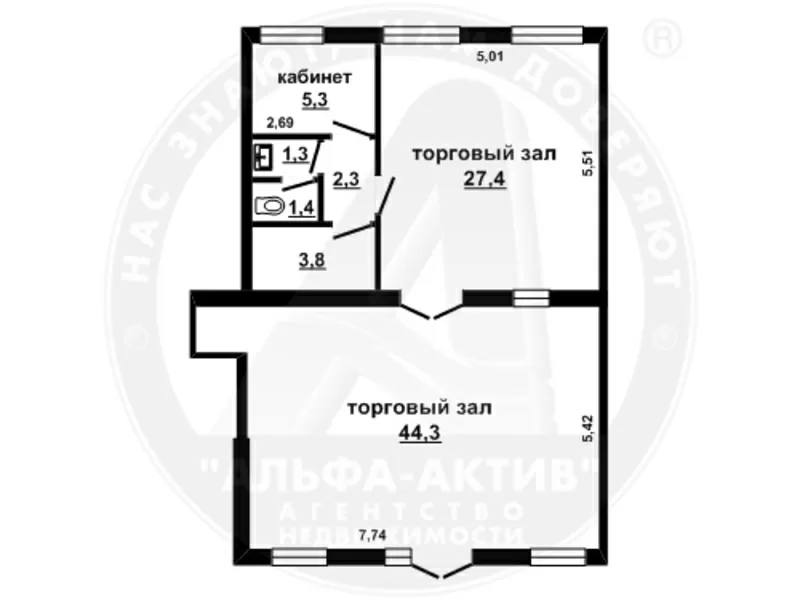 Торговое помещение в аренду,  Брест,  центр,  85, 8 кв.м. 2