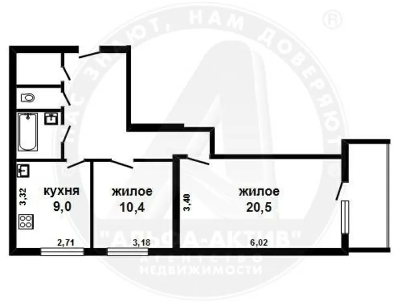 2-комн. квартира,  Брест,  Суворова ул.,  1998 г.п.,  5/9 кирп. s150510 2