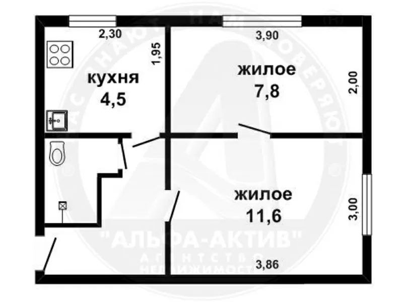 2-комн. квартира,  Брест,  Космонавтов бульвар,  30, 8/19, 4/4, 5. s150773 3