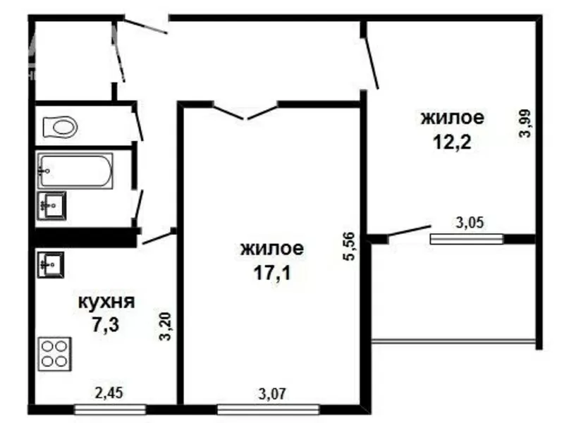 2-комн. квартира,  Брест,  Дубровская ул.,  1992 г.п.,  2/9 панел. s150656