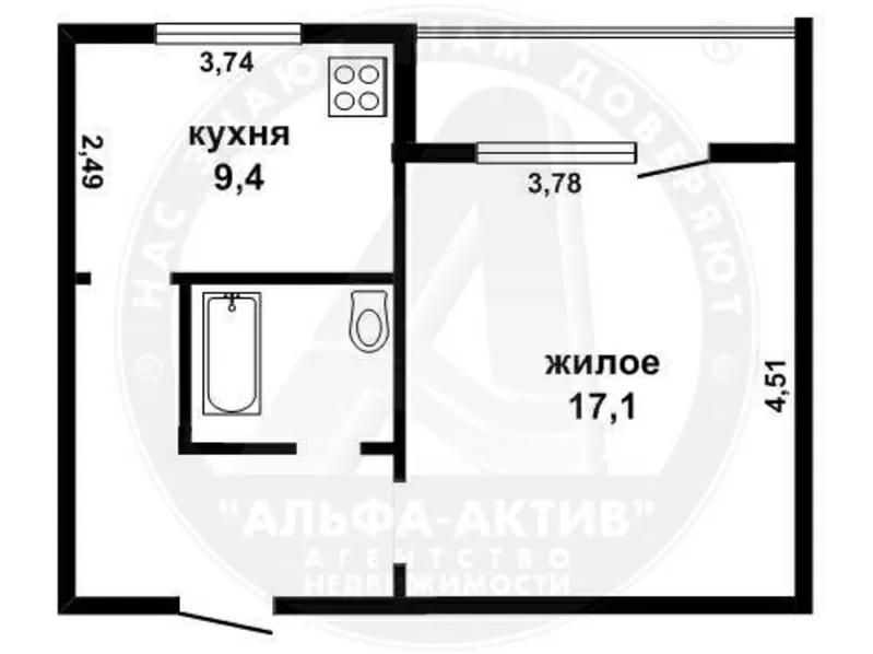 1-комн. квартира,  Брест,  Васнецова ул.,  2006 г.п.,  2/5 кирп. s140705 7