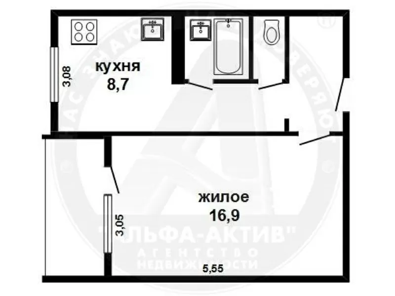 1-комн. квартира,  Брест,  Высокая ул.,  1986 г.п.,  2/5 панел. s150713 6