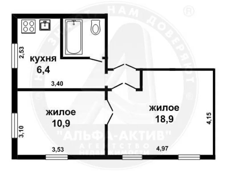 2-комн. квартира,  Брест,  К. Маркса ул.,  1949 г.п.,  1/2 кирп. s141639 3