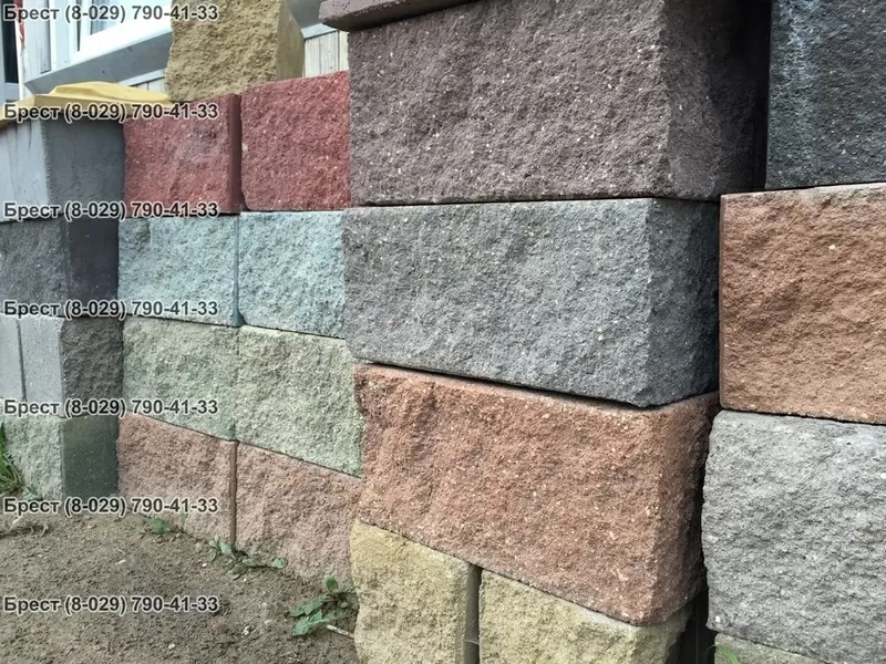Блок декоративный цветной цементно-песчаный в Бресте 11