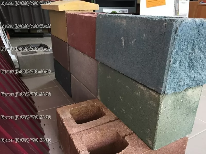 Блок декоративный цветной цементно-песчаный в Бресте 12