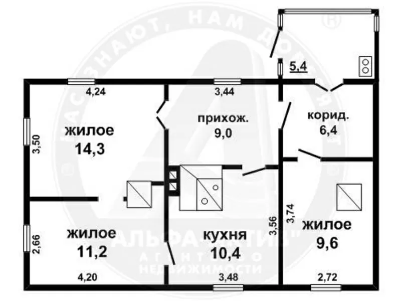 Жилой дом. Брестский р-н. Брус / шифер. 1 этаж. d150548 7