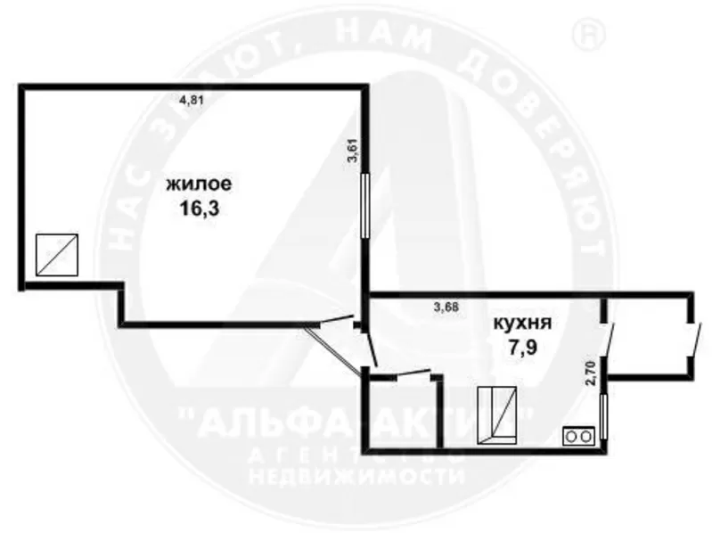 1-комн. квартира,  Высокое,  Сов. Пограничников ул.,  1/1 дерев. s122124 2