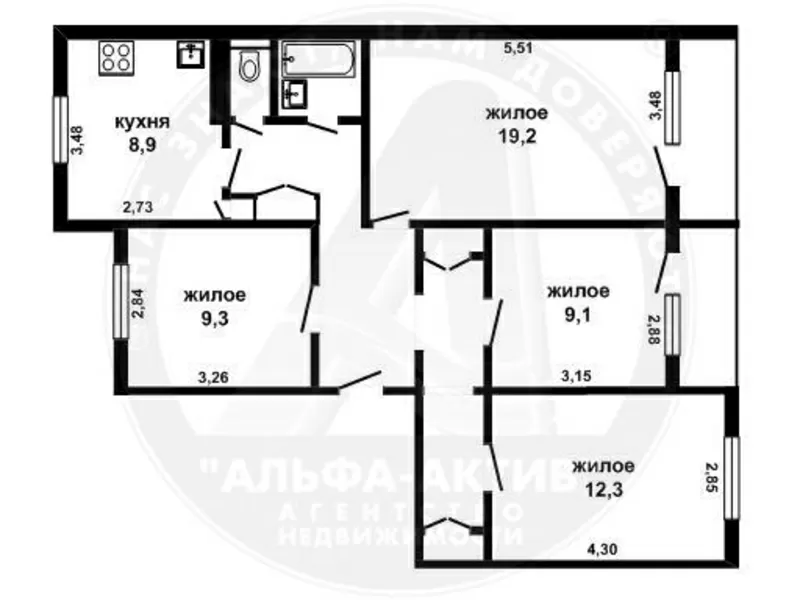 4-комн. квартира,  Брестский район,  д.Черни,  Пионерская ул. s140967 2