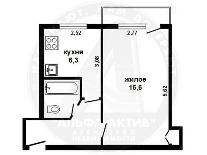 1-комн. квартира,  Каменецкий район,  пос.Приозерский,  1968 г.п. s141773 2