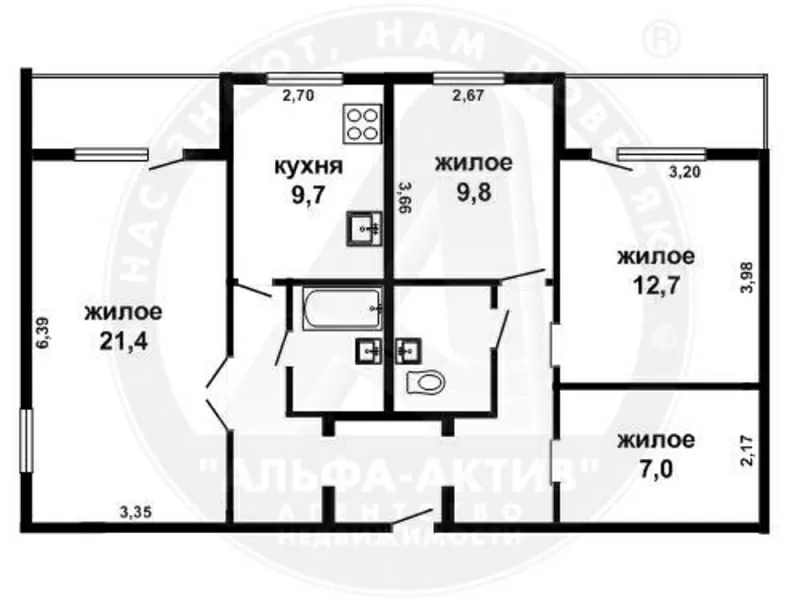 4-комн. квартира,  Кобрин,  700-летия Кобрина ул.,  1992 г.п. s150019 2