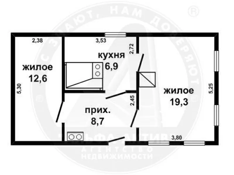 Жилой дом. Жабинковский р-н. Брус / жесть. 1 этаж. d150050 2