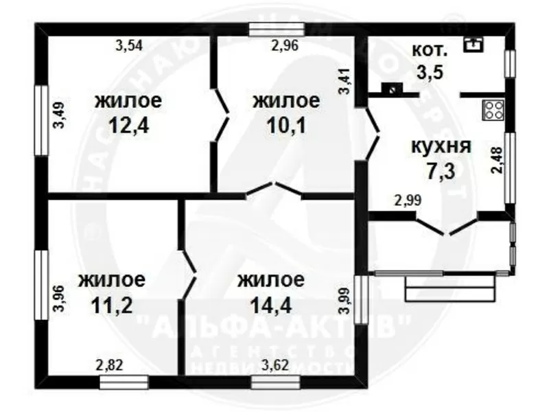 Жилой дом. г. Брест. Шлакобетон / шифер. 1 этаж. d150115 2