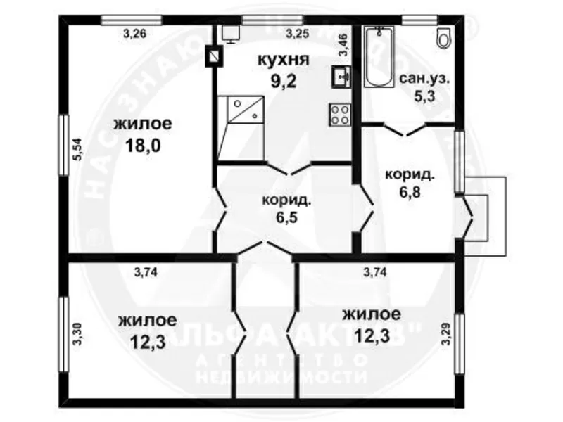 Квартира в блокированном жилом доме. г. Брест. Кирпич / шифер. d150600 5