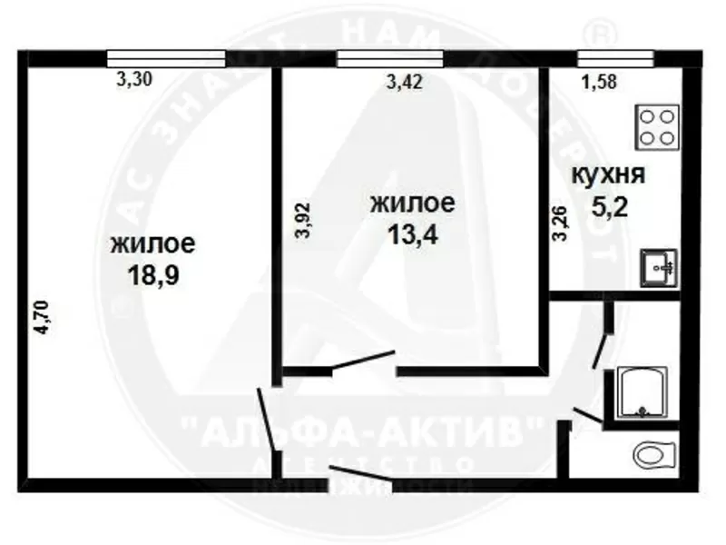 2-комн. квартира,  Брест,  Сов. Конституции ул.,  1998 г.п. s150643 12