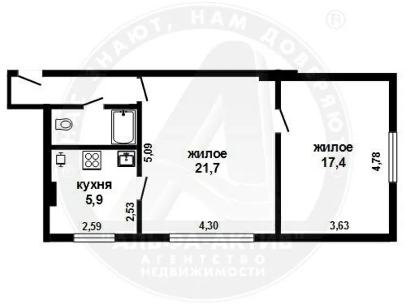 2-комн. квартира,  Брест,  Защит. Отечества ул.,  1936 г.п. s141908 6