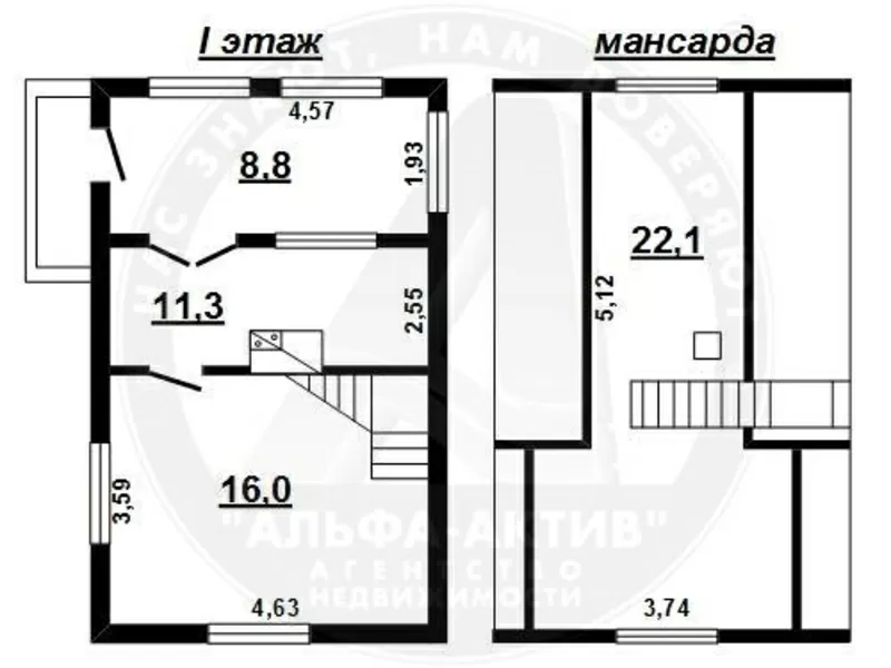 Садовый домик. Брестский р-н. Блок / шифер. 1 этаж + мансарда. d150239 10