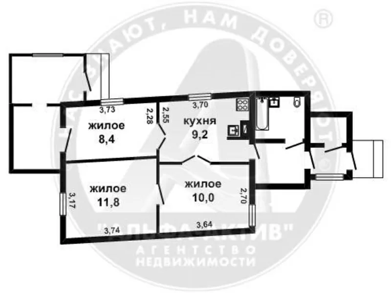 3-комн. квартира,  Брест,  Гоголя ул.,  1925 г.п.,  1/1 дерев. s150217 6