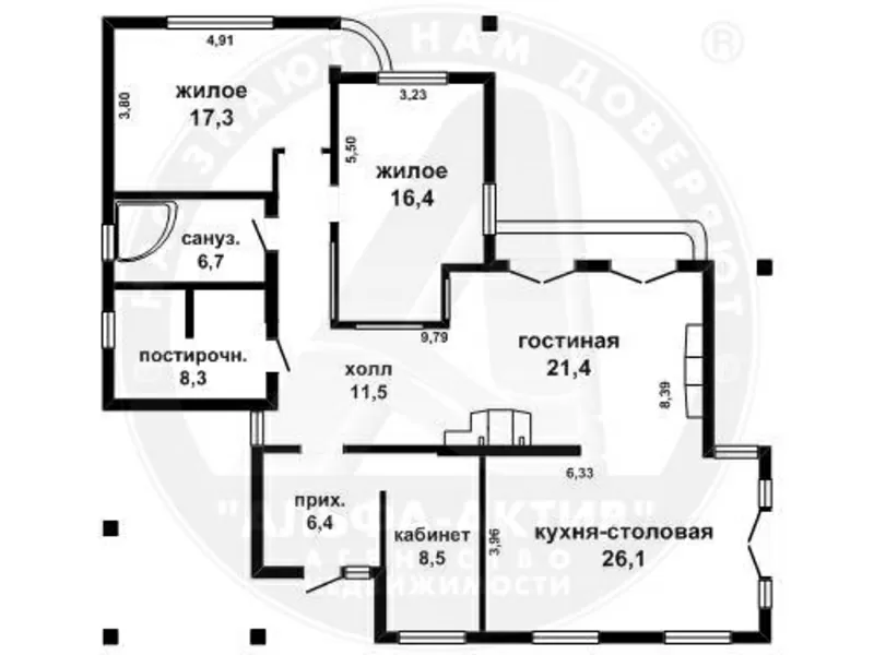 Жилой дом. г. Брест. Блок / ондулин. 1 этаж. Общ.-127, 4 кв.м. d150711 6