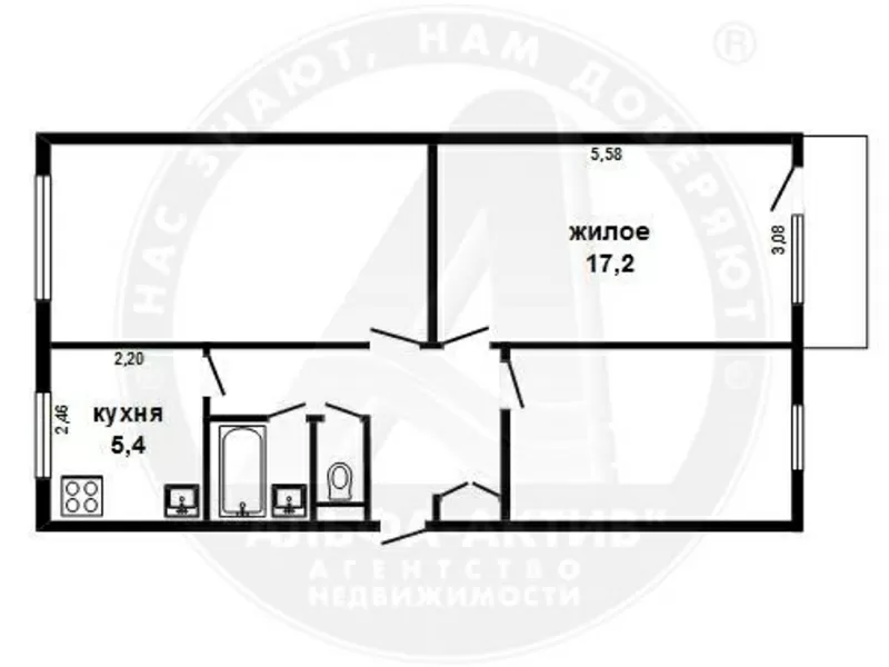 К-комн. квартира,  Брест,  Московская ул.,  1971 г.п.,  5/5 панел. s150907 2