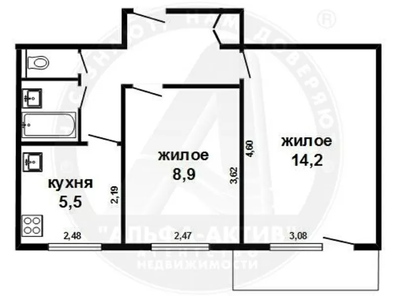 2-комн. квартира,  Брест,  Московская ул.,  1972 г.п.,  2/5 панел. s151452 10