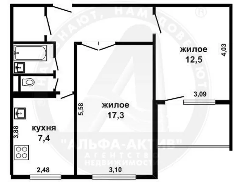 2-комн. квартира,  Брест,  Карбышева ул.,  1979 г.п.,  9/9 панел. s132000 3